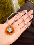 Mini Opal w/ Amythyst Beaded Chain