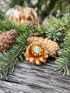 Mini Marquee Cut Opal Pinecone Pendant