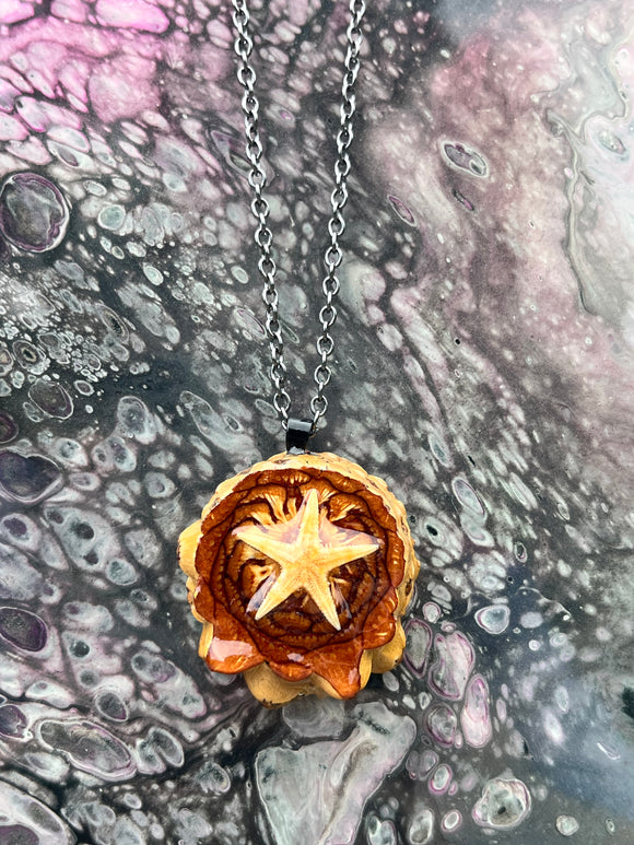 Mini Starfish Pinecone Pendant