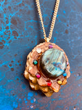 Round Labradorite Pinecone Necklace