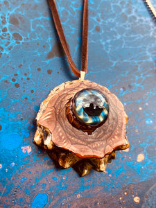 Glass Eyeball Pinecone Pendant