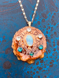 Mini Opal Pinecone Necklace w/gems