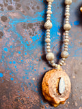 Opal Pinecone Necklace w/ Labradorite Chain