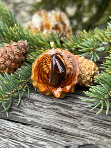 Mini Pinecone Necklace - Mexican Fire Agate