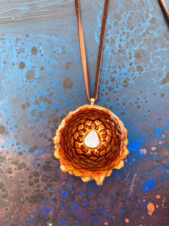 Large Teardrop Opal Pinecone Pendant