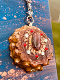 Red Moss Agate Pinecone Necklace