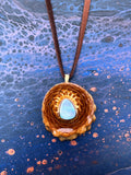 Mini Teardrop Opal Pinecone Necklace