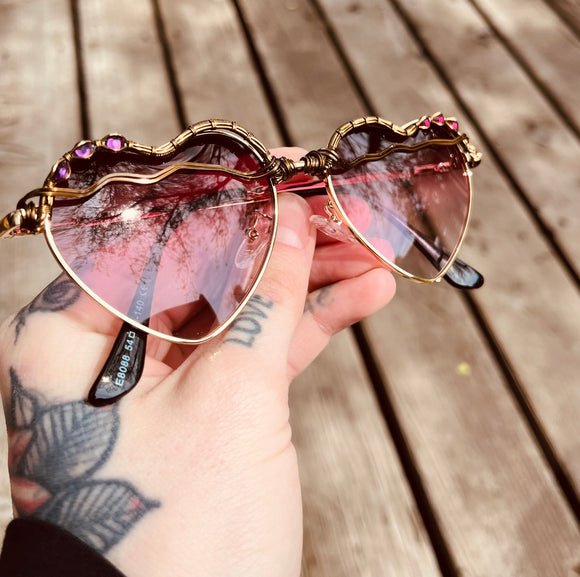 Purple Heart Framed Shades w/ bronze wire