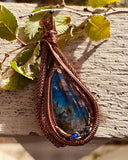 Antique Copper Labradorite Wire Wrap